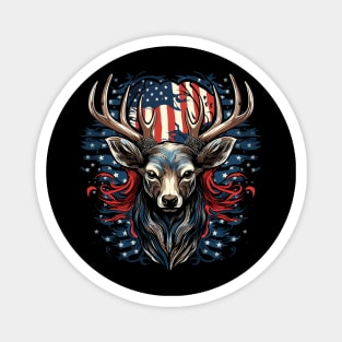 Patriotic Deer Magnet